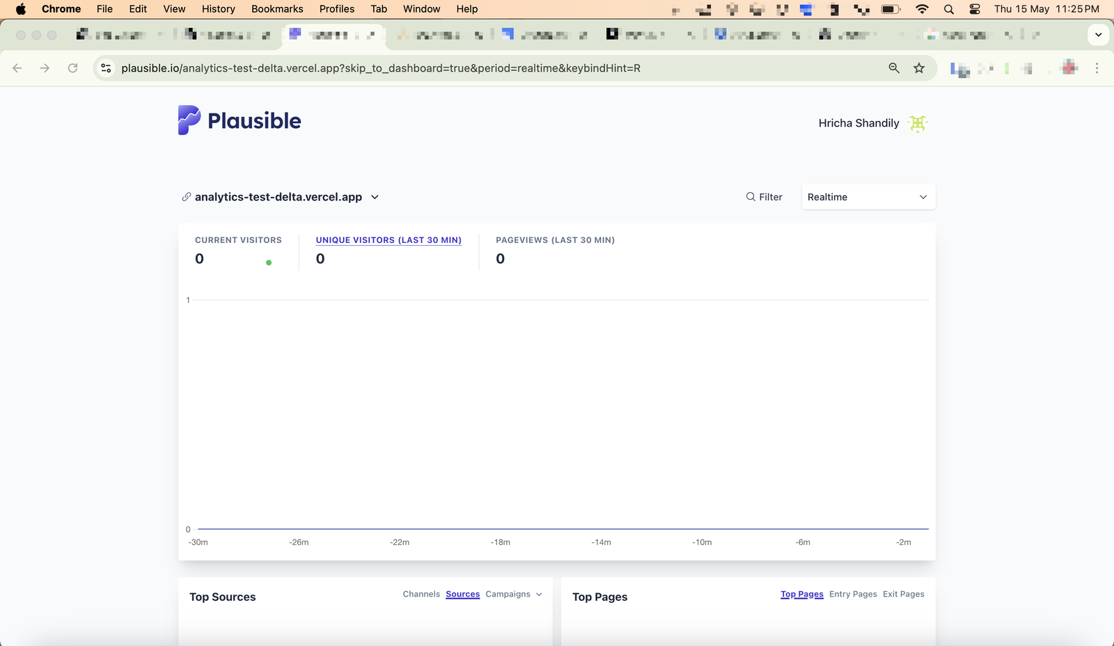 Plausible real time dashboard not recording bot traffic for a second time