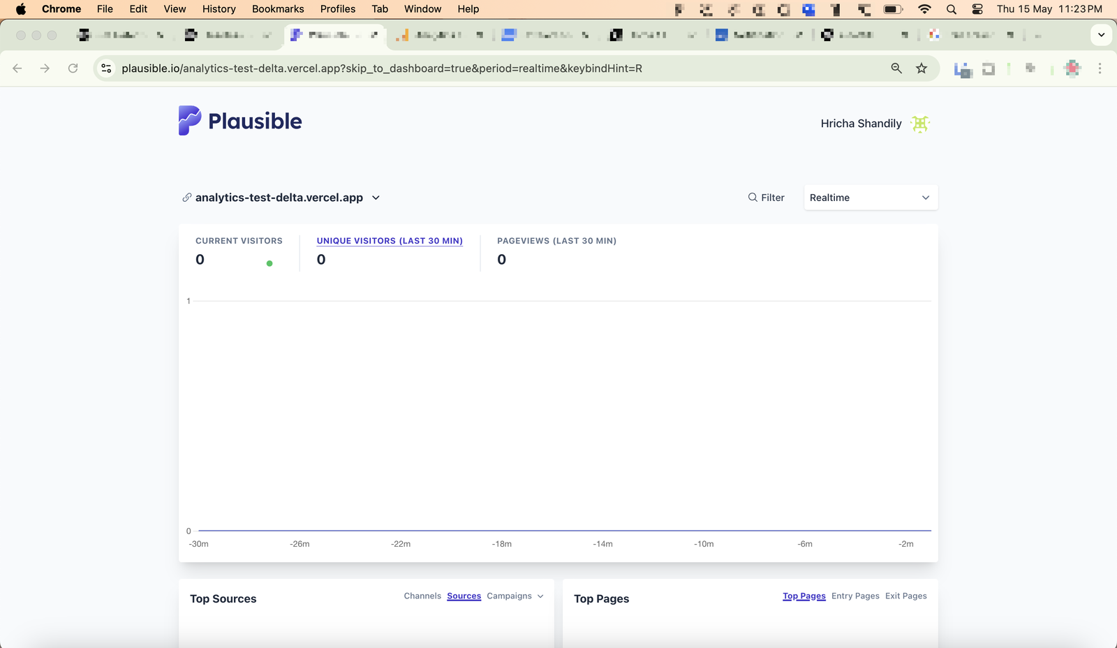 Plausible real time dashboard not recording bot traffic